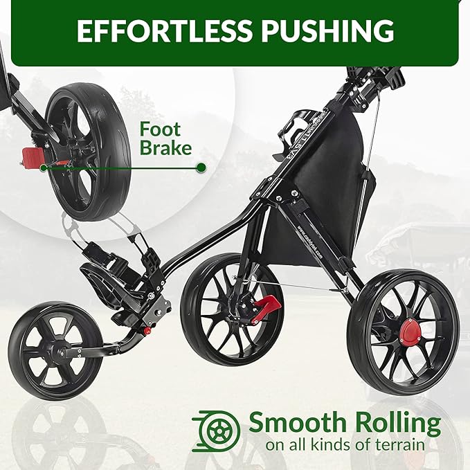 CaddyTek CaddyLite 11.5 Version 3 Golf Push Cart – 3-Wheel